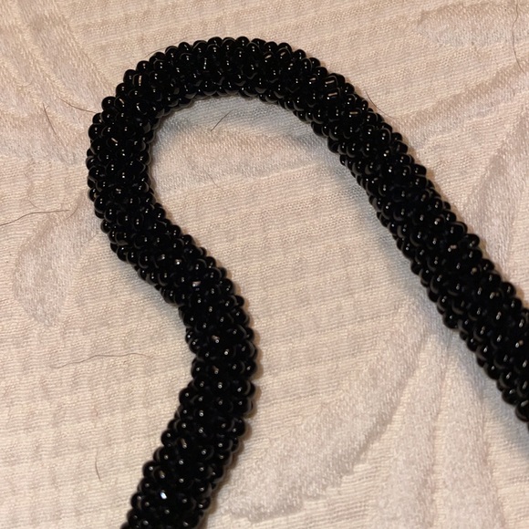 NWT Vintage Style Small Beaded Bag - Palms and Floral Design - Black Red Gold - Picture 4 of 4